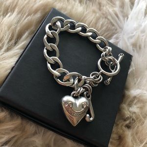 silver juicy couture heart chain bracelet
